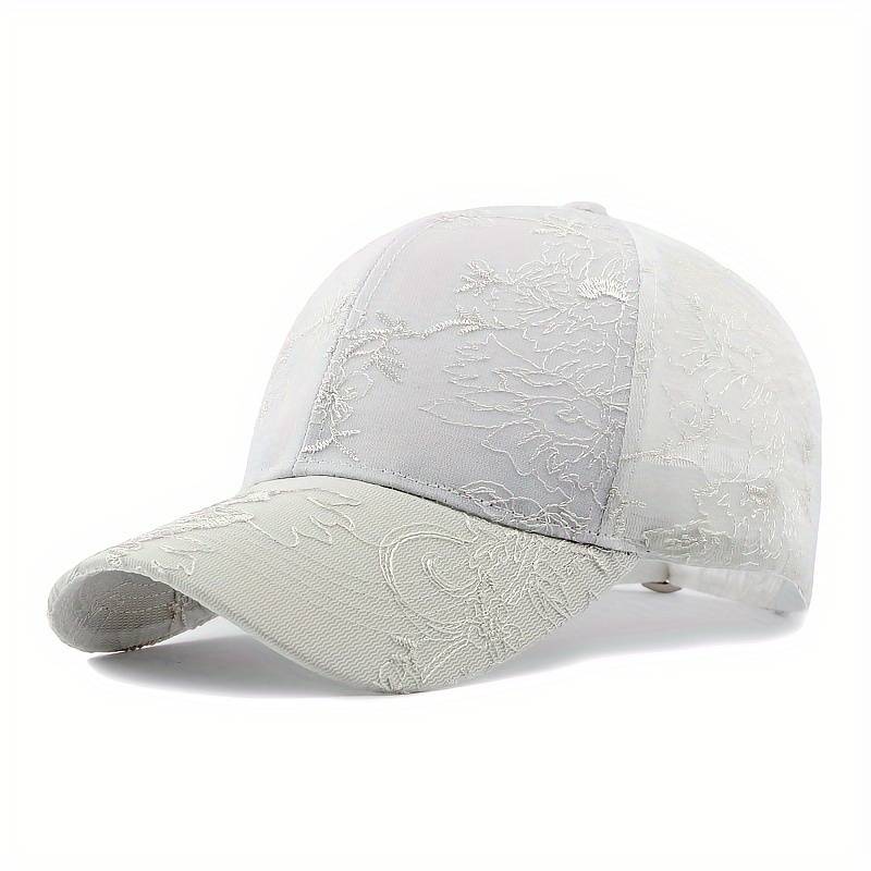 1pc Breathable Mesh Baseball Cap for Women Adjustable Sun-Protective Dad Hat with Classic Embroi