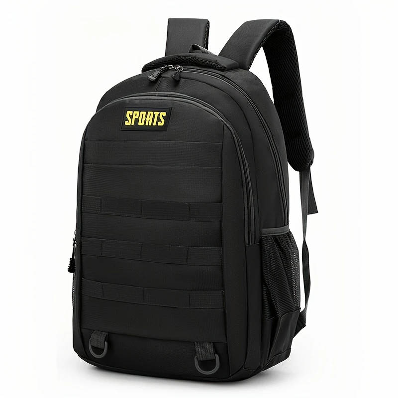1pc Mens Casual Nylon Backpack with Laptop Compartment Lightweight Adjustable Straps Zipper Closure