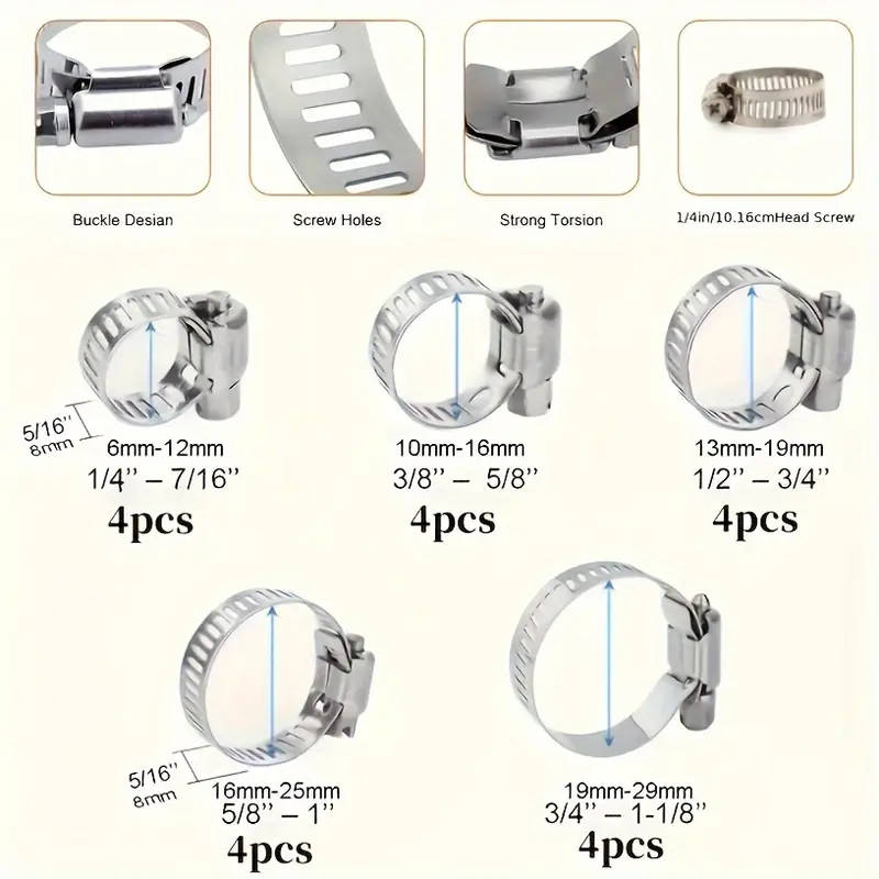 Stainless Steel Hose Clamp Set