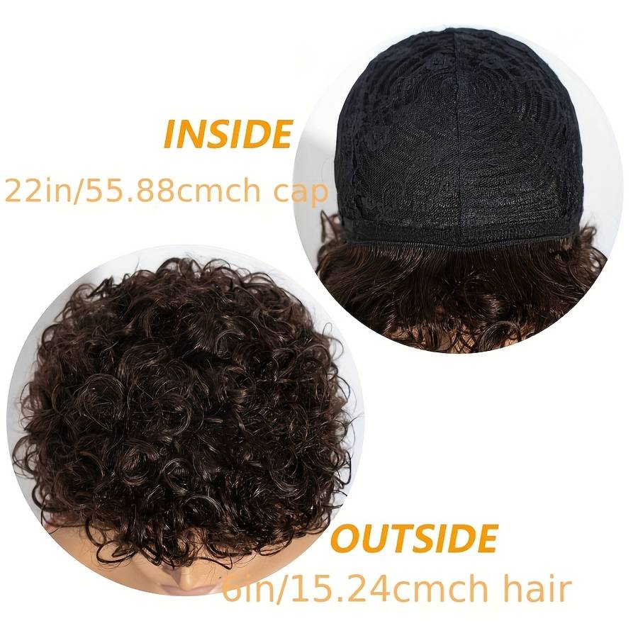 1Pc Black 15.24cm Fashion Design Wig