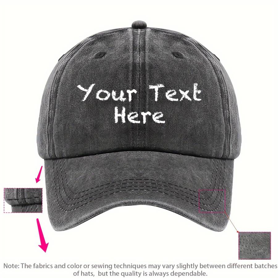 1pc A Washable Fabric Baseball Cap with a Chalk-Style Font That Allows for Custom Text Suitable fo