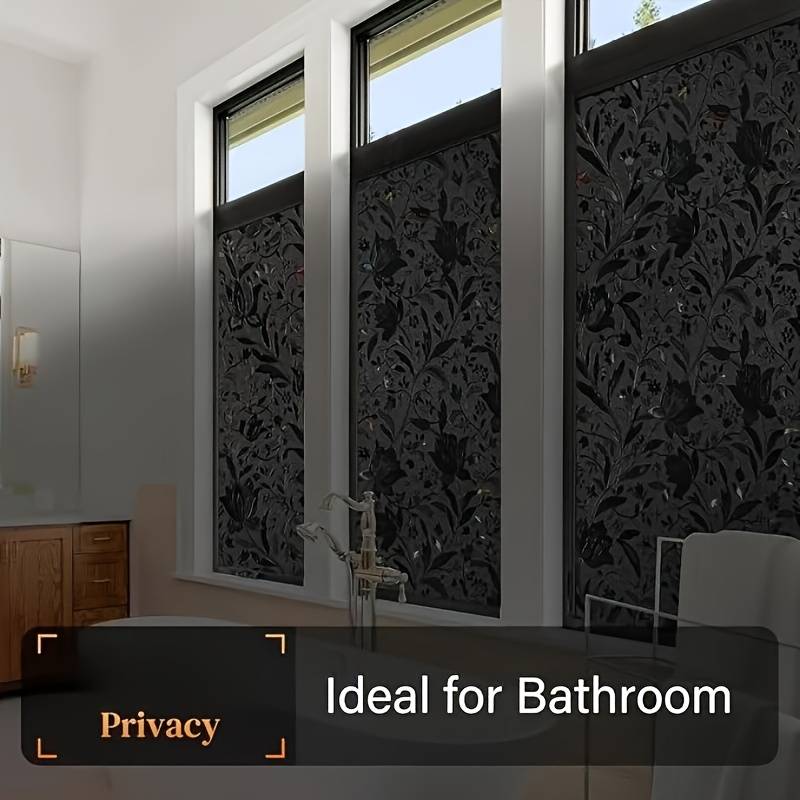 1pc Black Tulips Size 29.5 x 78.7 in   75 x 200 cm Door Window Sticker