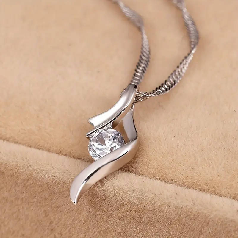 Elegant White Hollow Teardrop Pendant Necklace