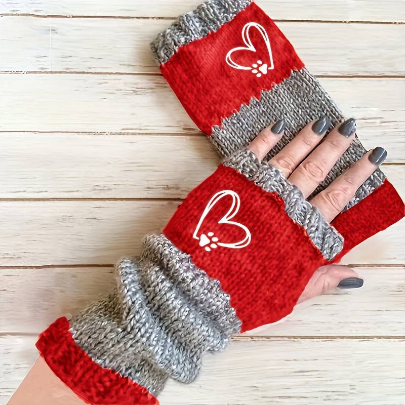 1 Pair Dark Green Warm Gloves