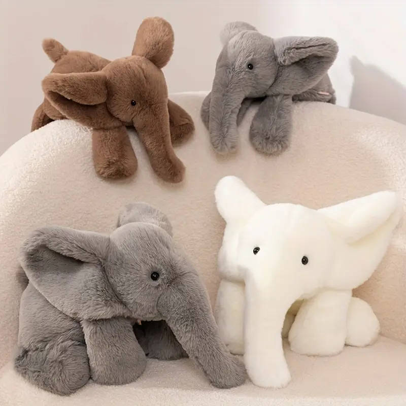Super Soft Plush Elephant Toy Brown