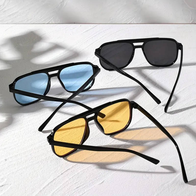 Set of 3, Unisex Glasses, Square Frames, Men & Women, Assorted Colours