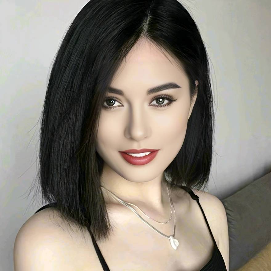 1Pc Black 30.48cm Fashion Design Wig