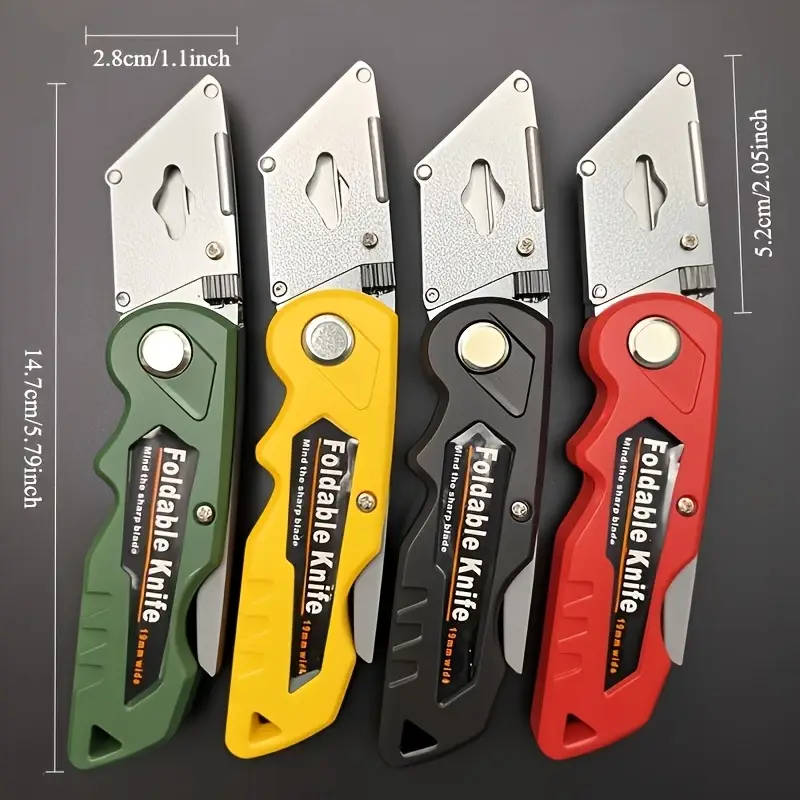 2-Piece Multi-Function Folding Utility Knife Set Black+Red