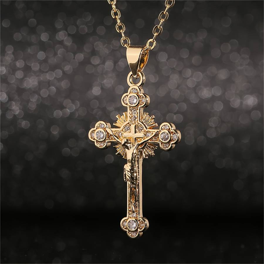 1 Piece Golden Jesus Theme Pendant