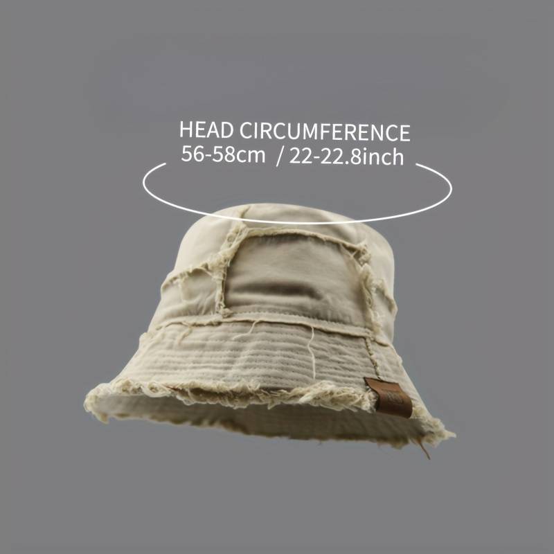 1pc Distressed Denim Bucket Hat Lightweight Sun-Protective Stylish Fisherman Cap for All Seaso