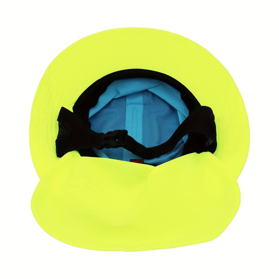 1pc A colour-matching stiff brim a sunshade fisherman's hat with a wide chin strap to prevent tigh