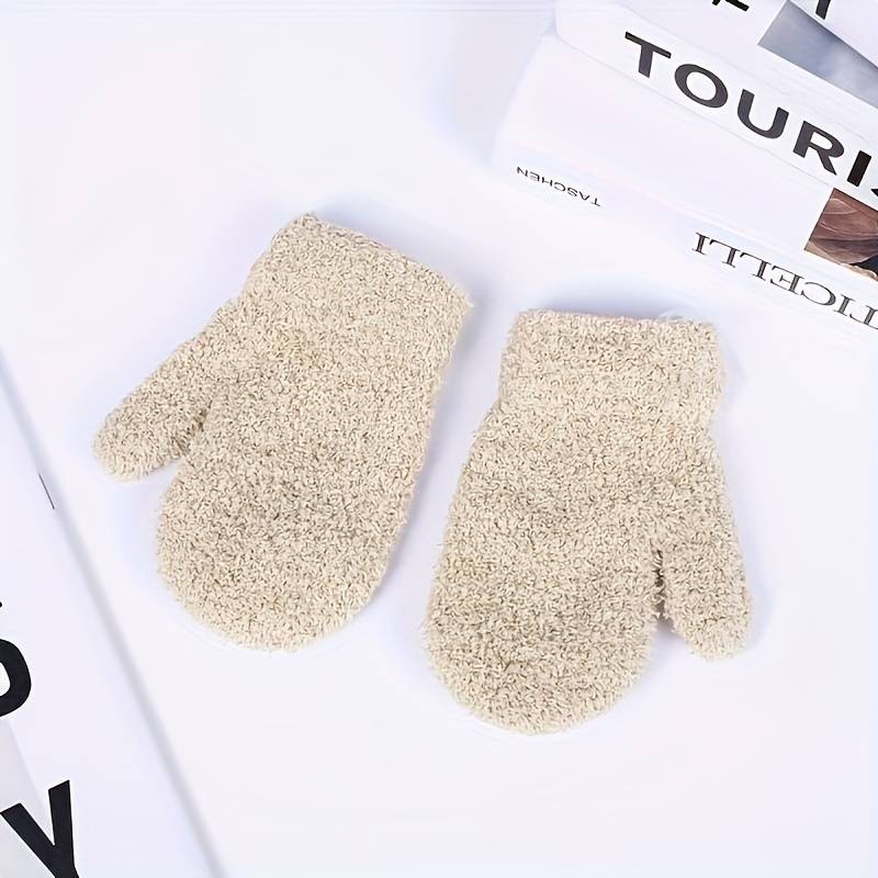1 Pair Gray Warm Gloves