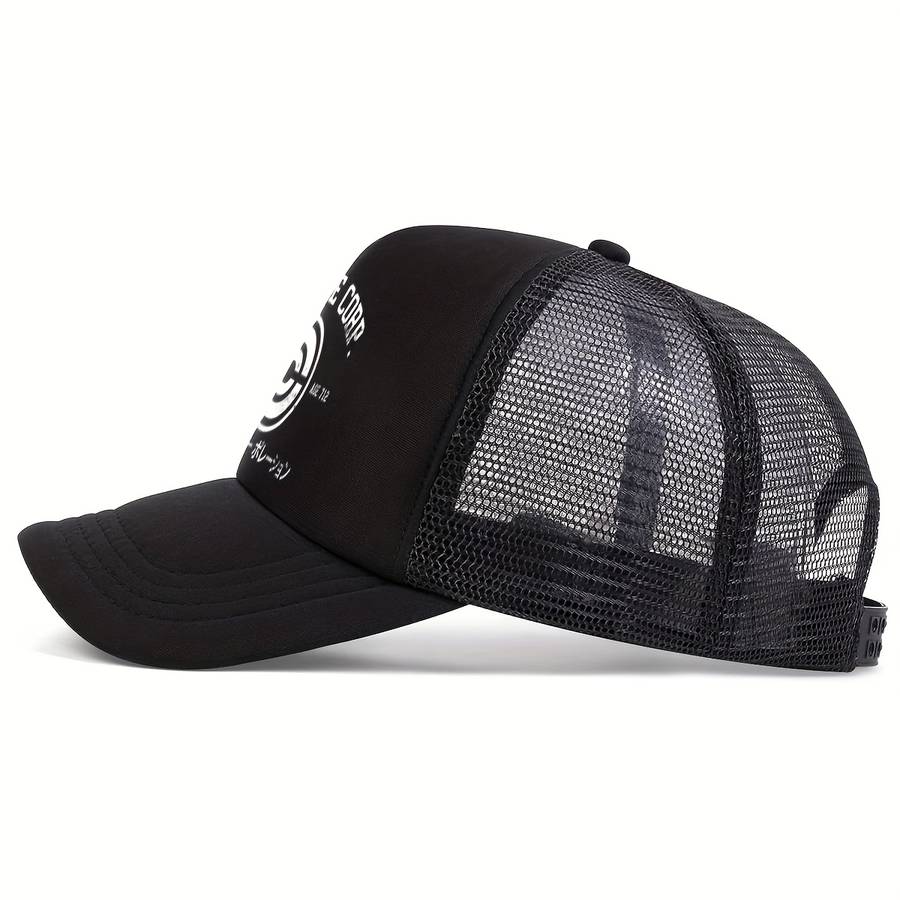 1pc Anime Printed Half Mesh Baseball Cap Unisex Outdoor Simple Fashion Lightweight Portabl