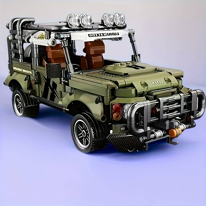 1000pcs Green Off-Road Vehicle Sports Car Building Blocks Model Car Favorite Assem