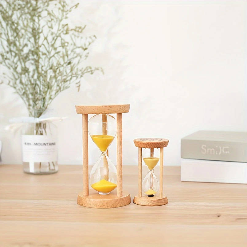 1pc 5-Minute Wooden Timer Timer for Focus Training Study Cooking Swimming Pool Use Manual Sand Timer