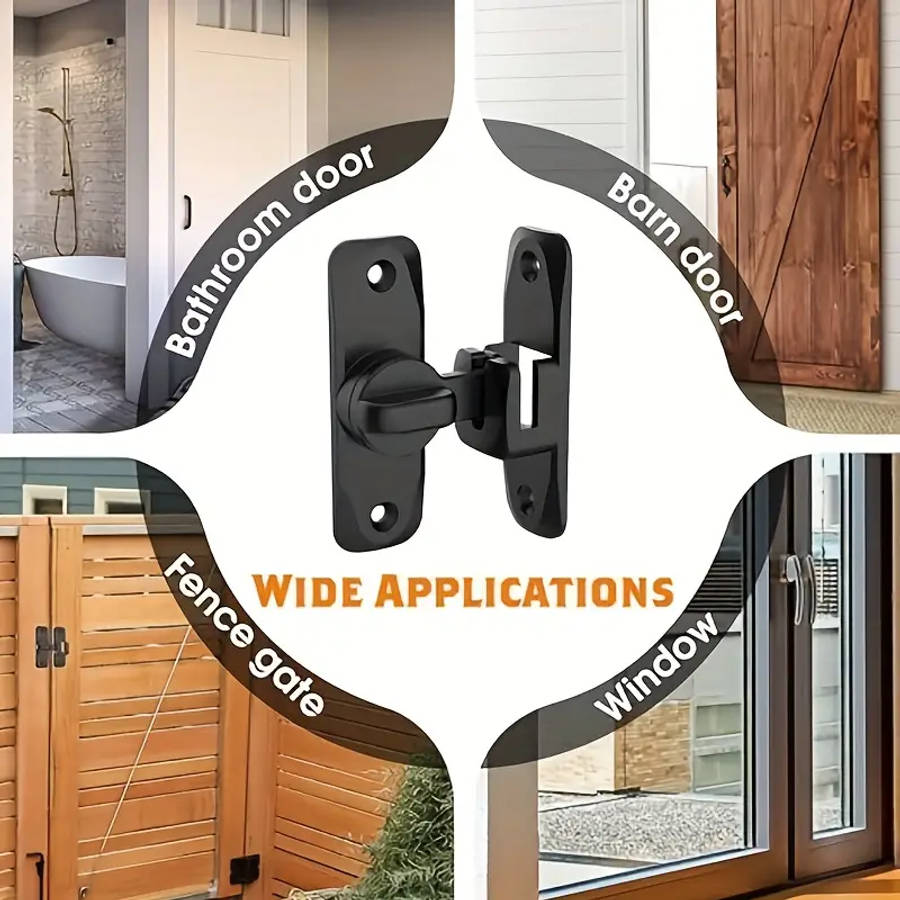 Security Door Lock Handle, Commercial/Residential Anti-Pry Lock with Adjustable Sliding 90°/180