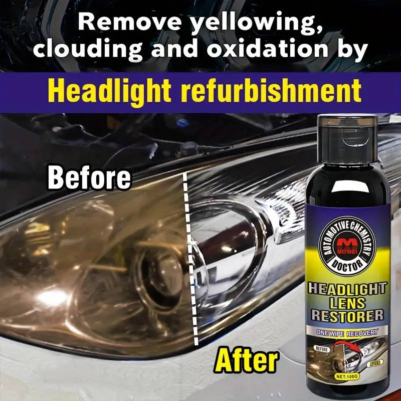 Car Headlight Restoration Cream Brightens Cleans Yellowed Lamps for Enhanced Visibility