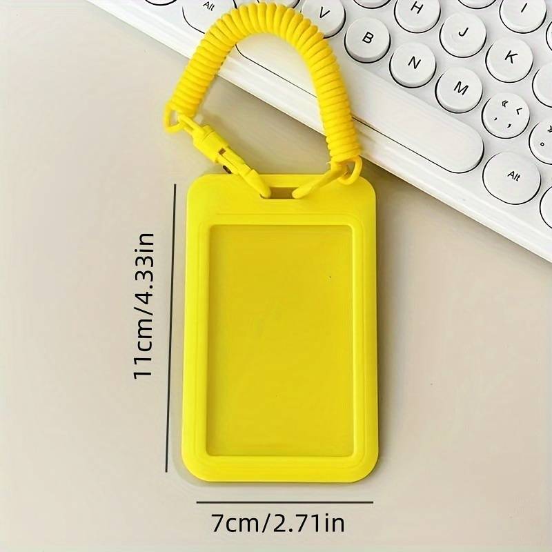 1pc Men's Sleek Black Card Holder with Elastic Cord Durable Plastic Casual Style