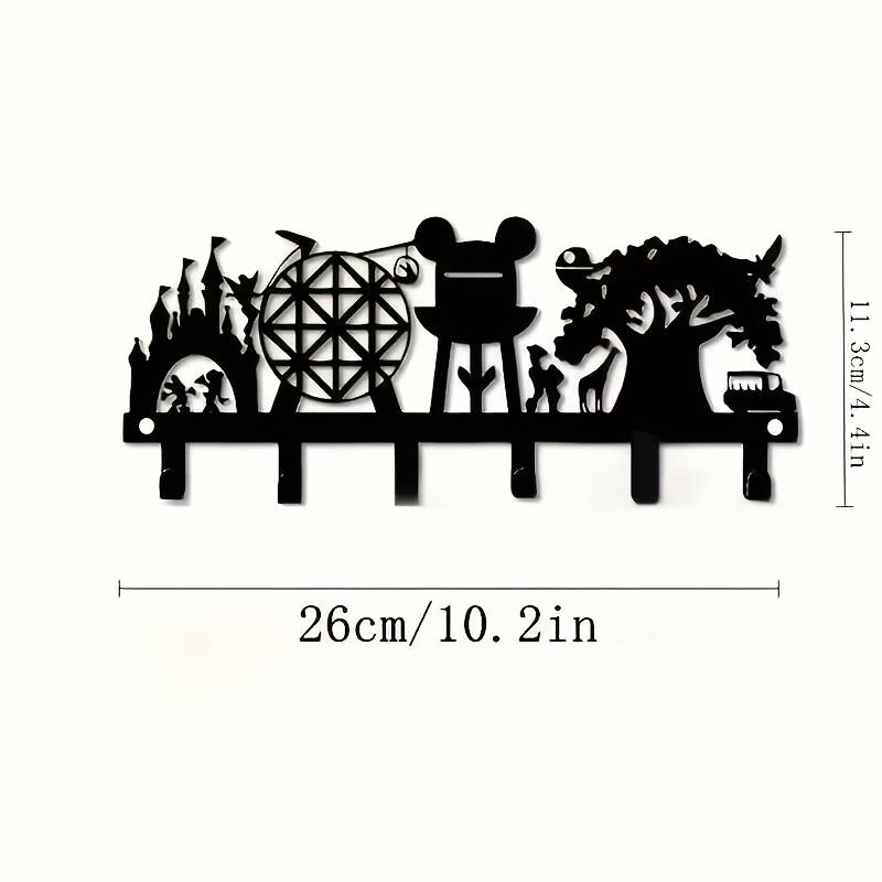 1pc Whimsical Metal Wall Art with Ferris Wheel Carousel  Tree DesignEasy-Install Storage Rack w