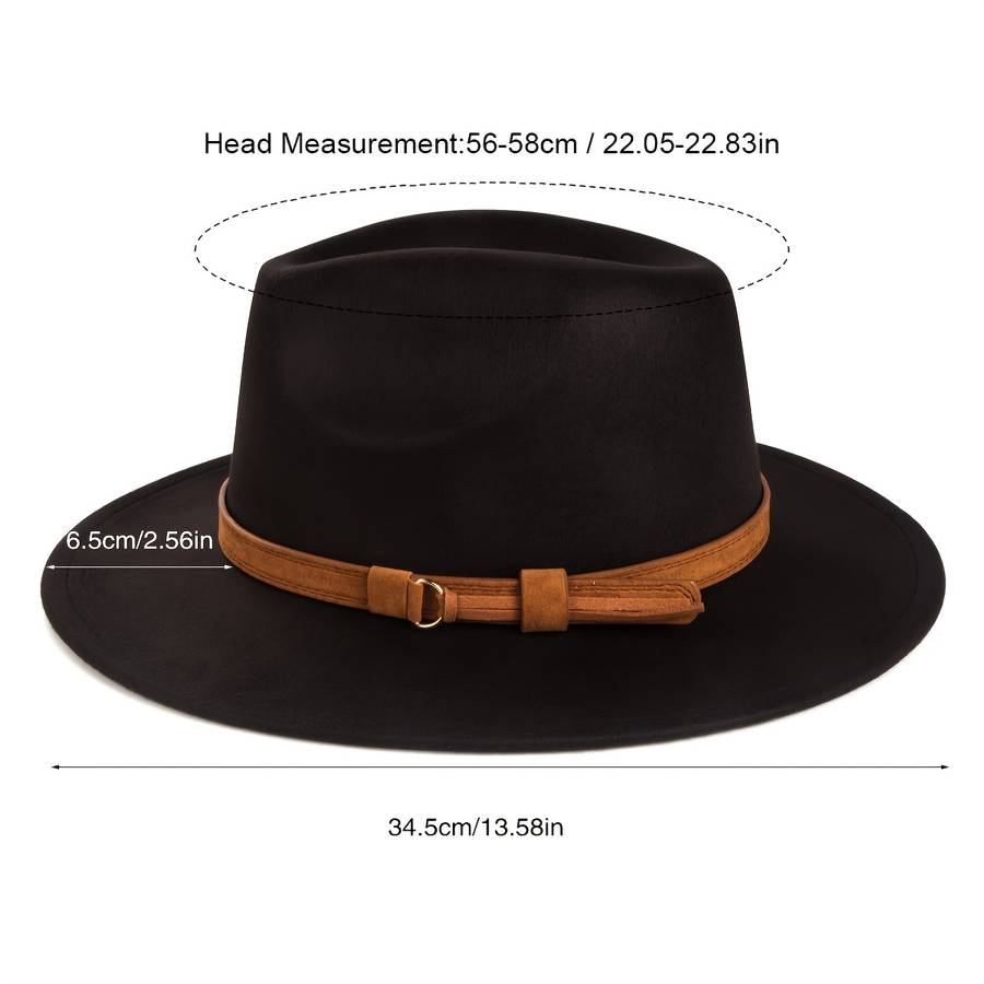 1pc Fashion Retro Top Hat Simple Wide Brim Jazz Hat
