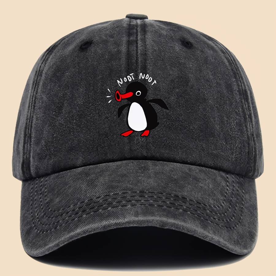 1pc NOOT Baseball Cap with a Unisex Fun Print of Pingu And Pinga a Curved-Brim Hat Suitable for Al