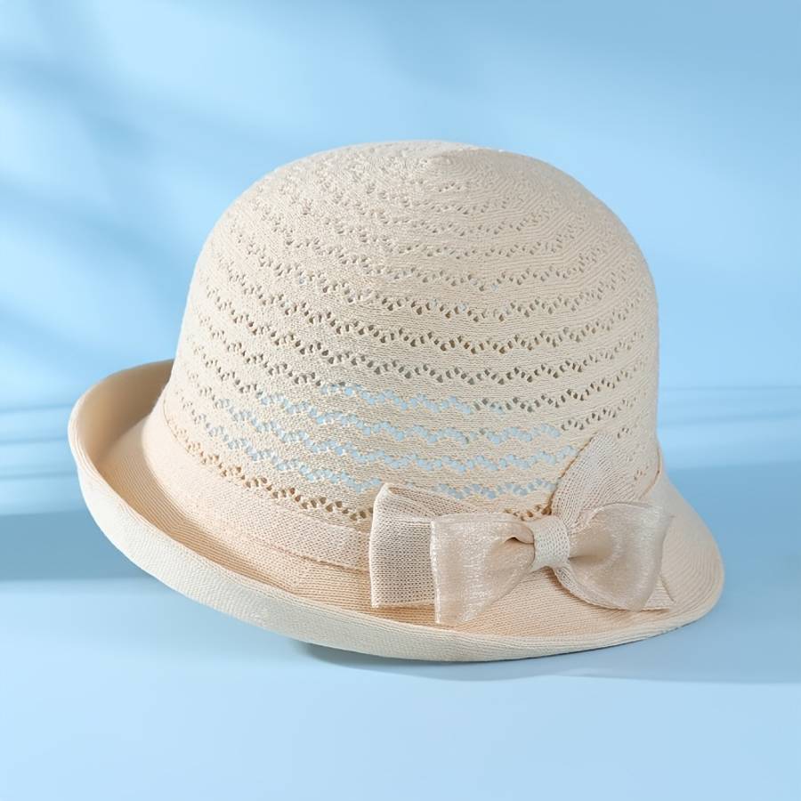 Elegant Women'S Fedora Sun Hat Stylish Versatile Sun Protection Polyester Hand-Washable