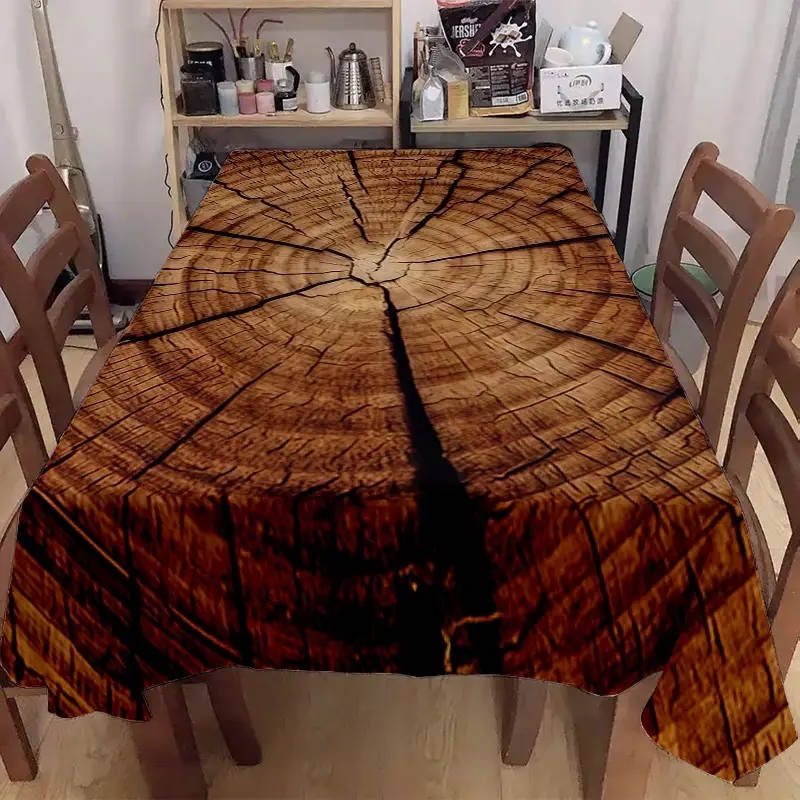1 Rustic Wood Print Tablecloth 90*140cm