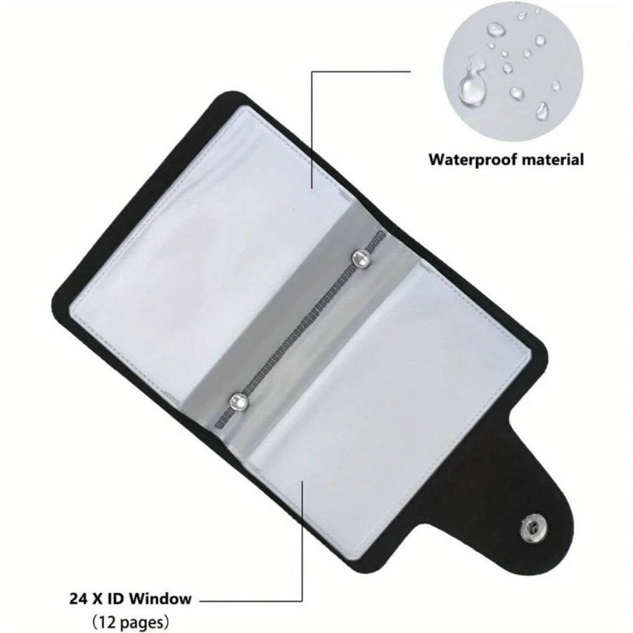 Waterproof Double-Layer Cowhide Business Card Holder Wallet