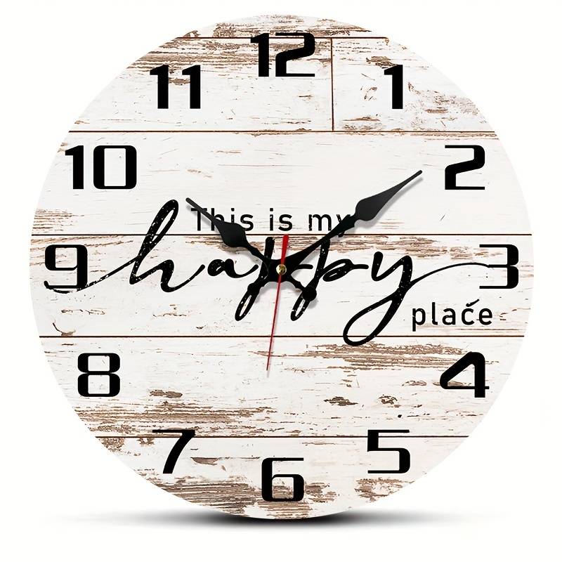 1pc Vintage Wooden Grain Creative Fashion Wall Clock Silent Quartz Round Wood Clock for Bedroo