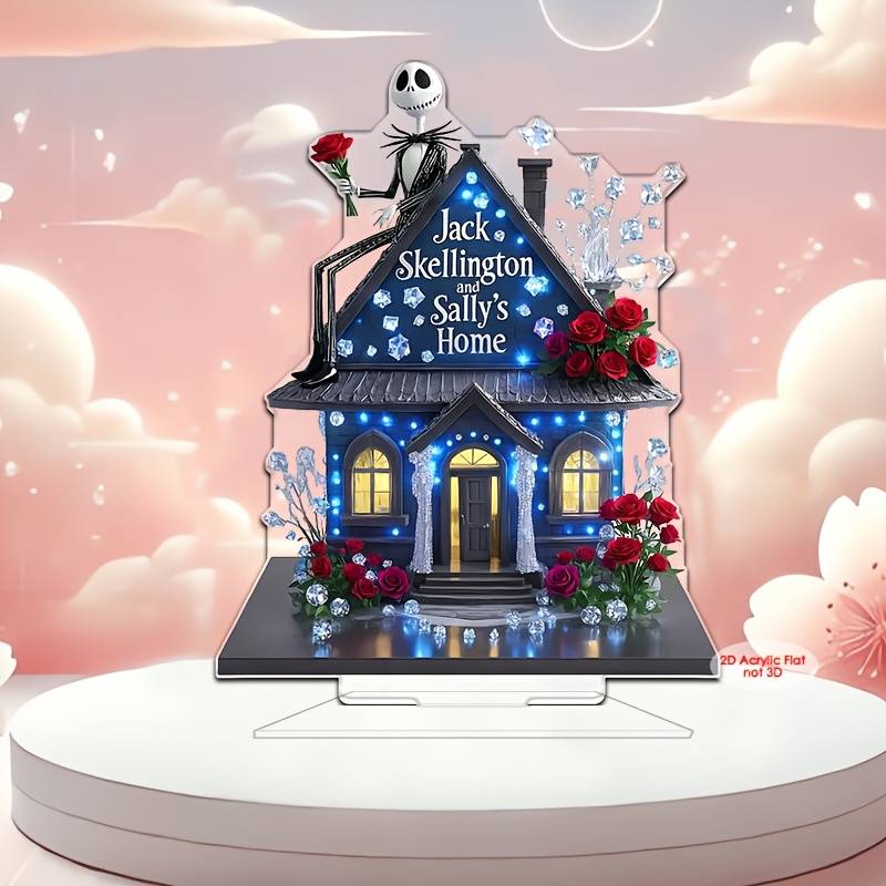1pc 2D Flat  Acrylic Jack Skellington Sally'S Home Decor Romantic Mystical Family-Themed Table