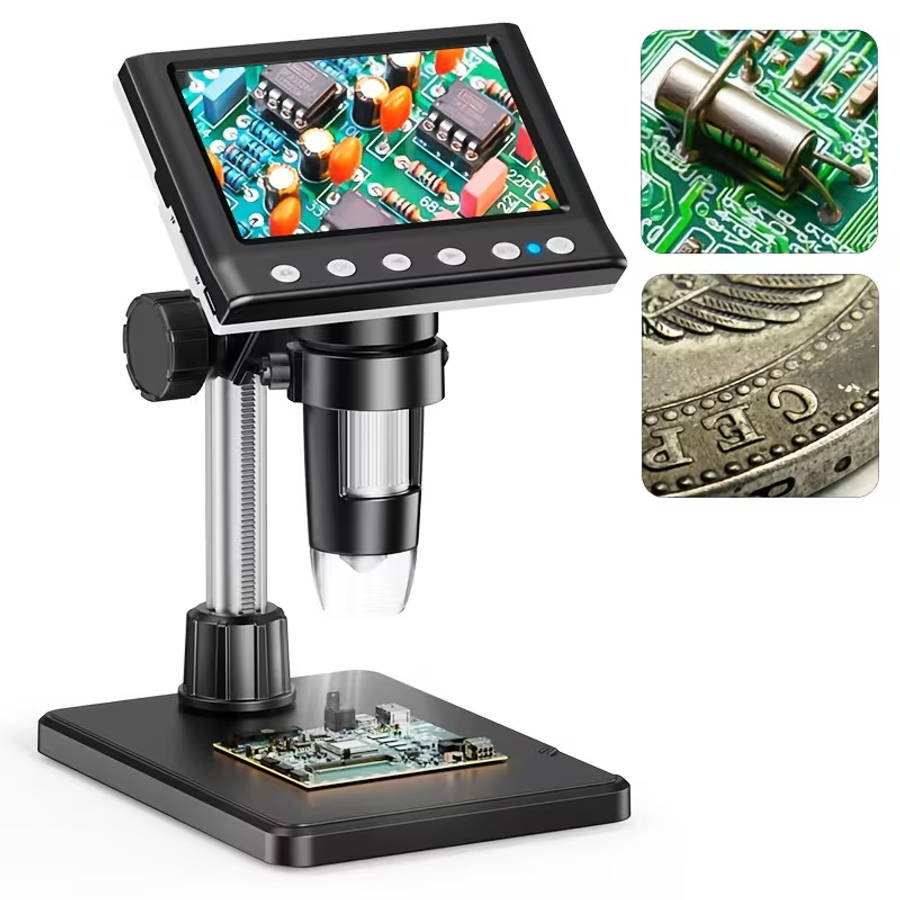4.3 Inch IPS Digital Microscope, 1080P HD, 10X-1000X Magnification