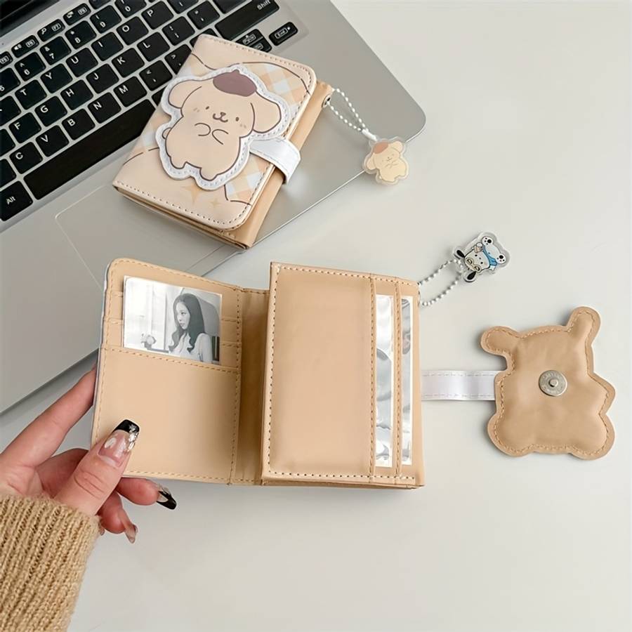 Kuromi Cartoon Tri-Fold Short Wallet Rfid Blocking Student Card Holder Multifunctional Stor