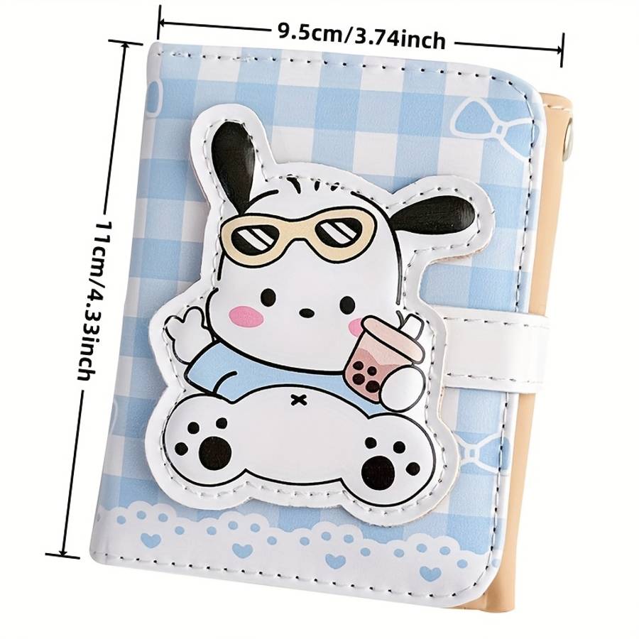 Kuromi Cartoon Tri-Fold Short Wallet Rfid Blocking Student Card Holder Multifunctional Stor