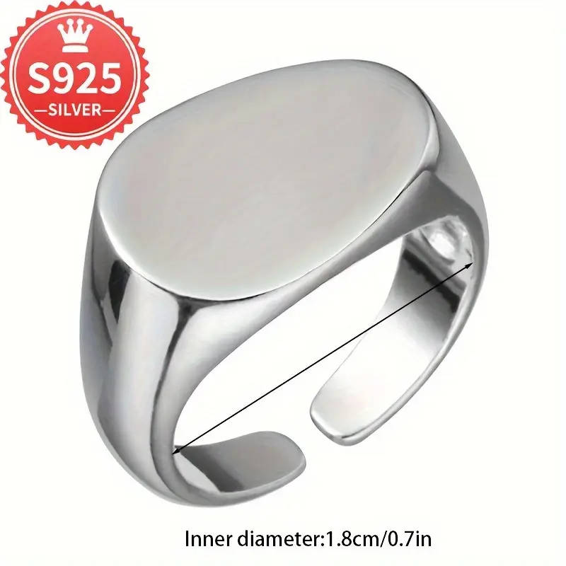 925 Sterling Silver Plated Hypoallergenic Square Oval Ring with Gift Box Packaging