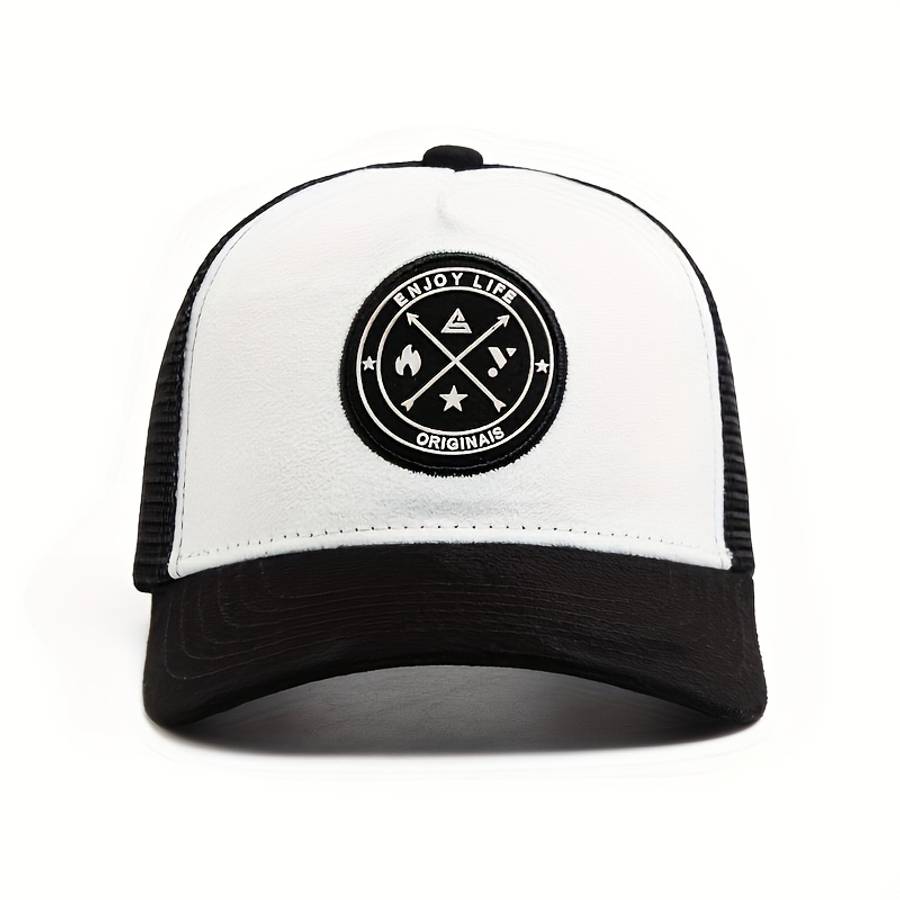 Spring And Summer Round Label Letter Baseball Cap Featuring an Embossed Logo Badge Sunsha