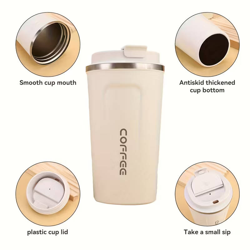 Vacuum Insulated Coffee Travel Mug, Leakproof Double-Layer Stainless Steel Reusable Thermos