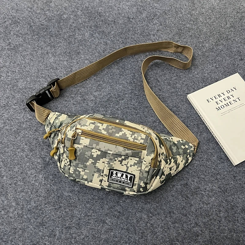 1pc Waist Bag Men and Women Multifunctional Large Capacity Practical Wear-resistant Waterproof Canva
