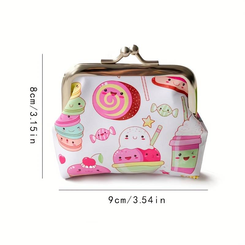 1pc Cute Cartoon Coin Purse Wallet Stylish Mini Storage Pouch for Lipstick Keys Cards Coins