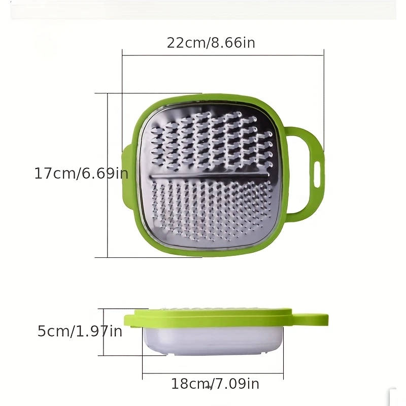 1Pc 3In1 Manual Vegetable Chopper Slicer And Grater Green Plastic French Fry Cutter