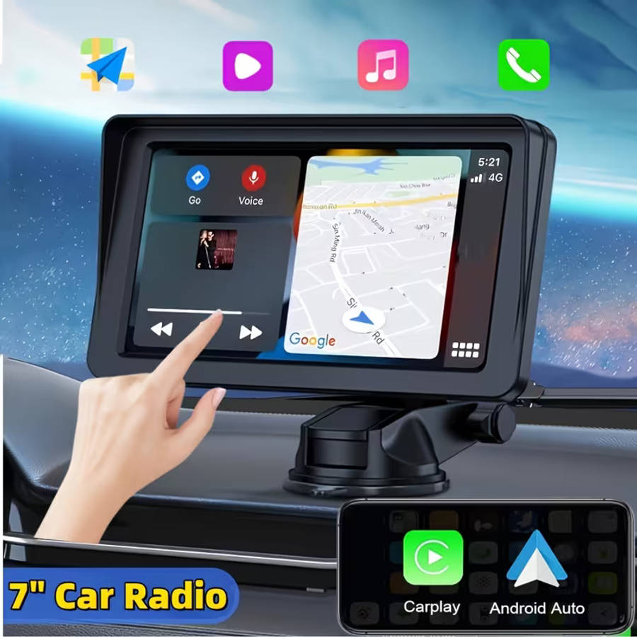 7" Wireless CarPlay Android Auto touch HD screen With Rearview Camera