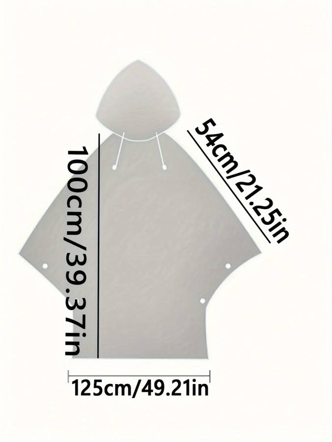 1pc Waterproof EVA Rain Poncho Lightweight Transparent Hooded Raincoat for Outdoor Hiking Camping