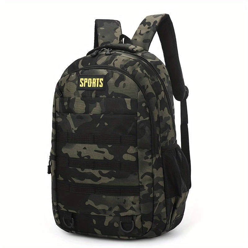 1pc Mens Casual Nylon Backpack with Laptop Compartment Lightweight Adjustable Straps Zipper Closure