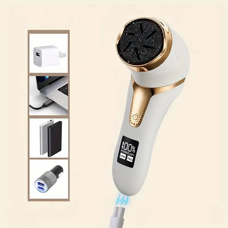 Rechargeable Electric Callus Remover with Built-in Dander Vacuum Cleaner Professional Foot Care Kit