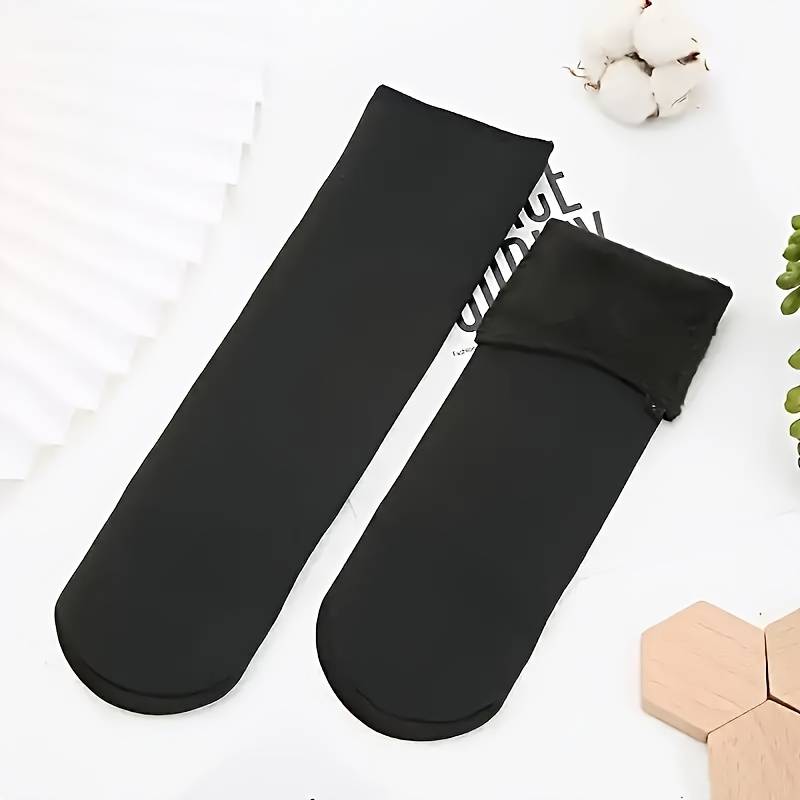 5 Pairs Black One Size High Elastic Socks
