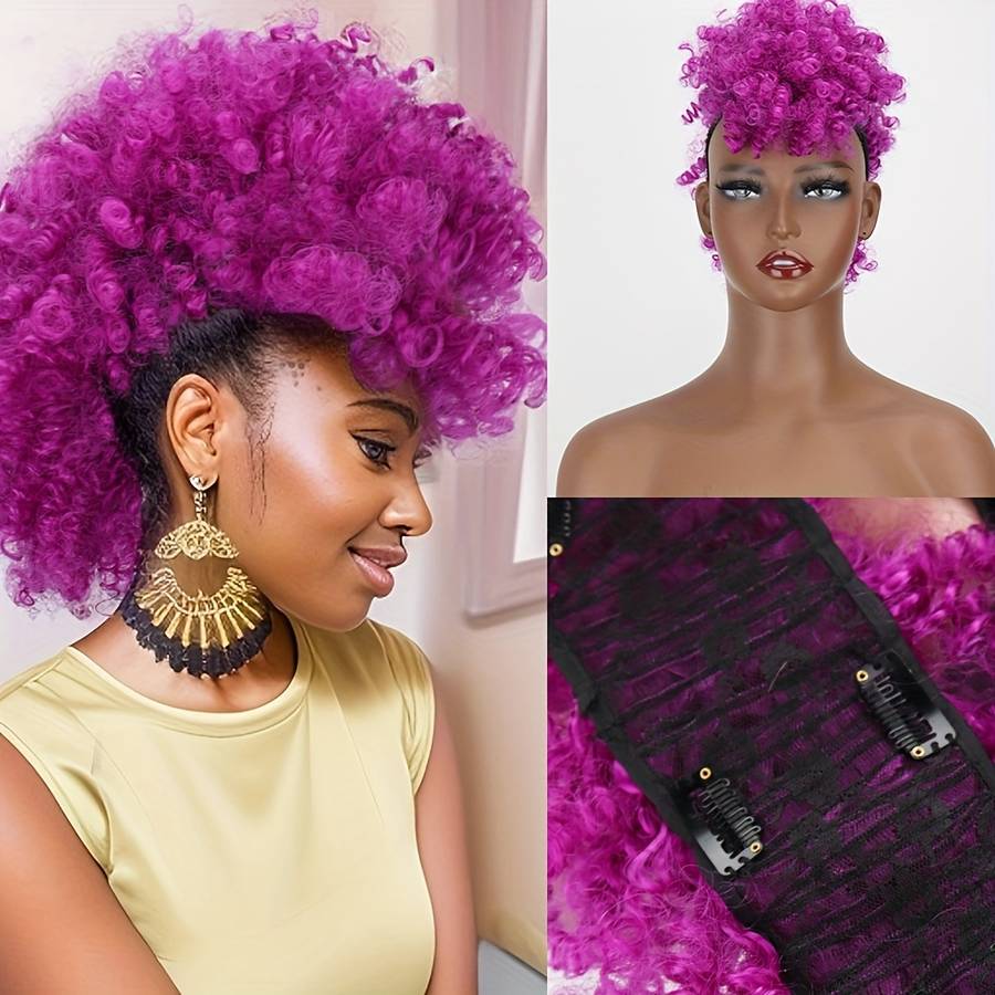1Pc Fuchsia 40.64cm Fashion Design Wig