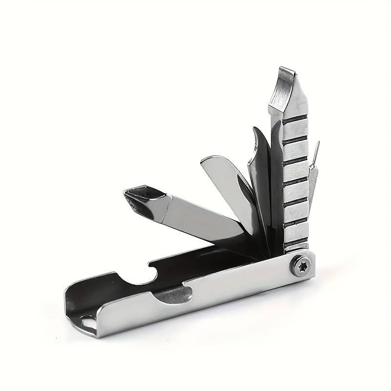 1pc 11-in-1 Multifunctional Portable Folding Tool Stainless Steel Pocket Tool with S