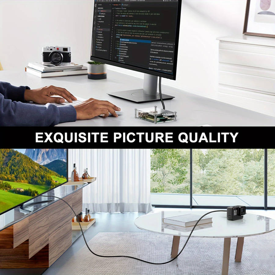 1pc 100cm High-Speed HDTV Cable 2.0/1.4 Gold-Plated Male to Micro 18Gbps Supports 4K 60Hz HDR 3D Up