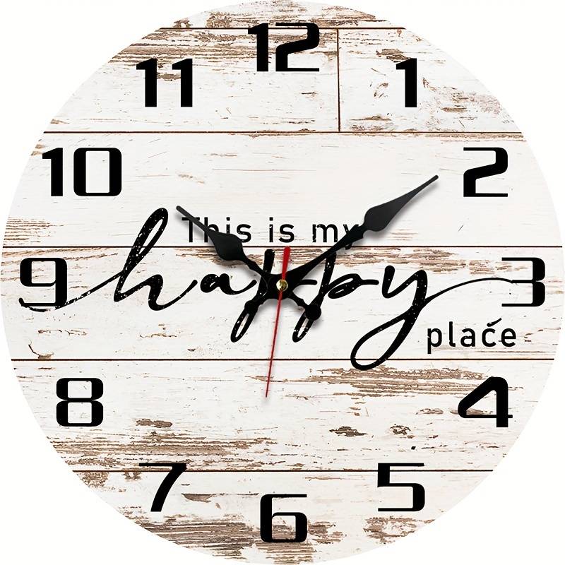1pc Vintage Wooden Grain Creative Fashion Wall Clock Silent Quartz Round Wood Clock for Bedroo