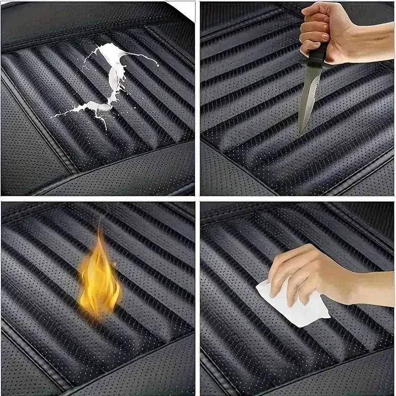 2 Pieces Universal Breathable Faux Leather Car Seat Covers