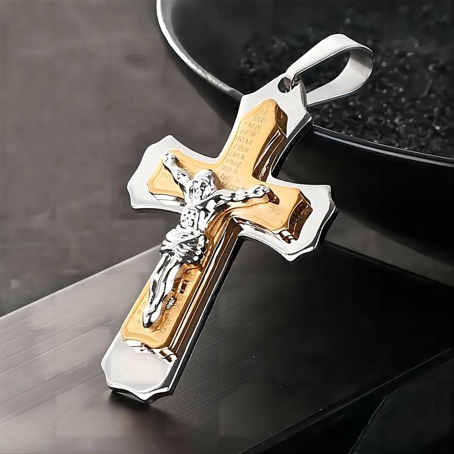 1 Piece Golden Jesus Theme Pendant